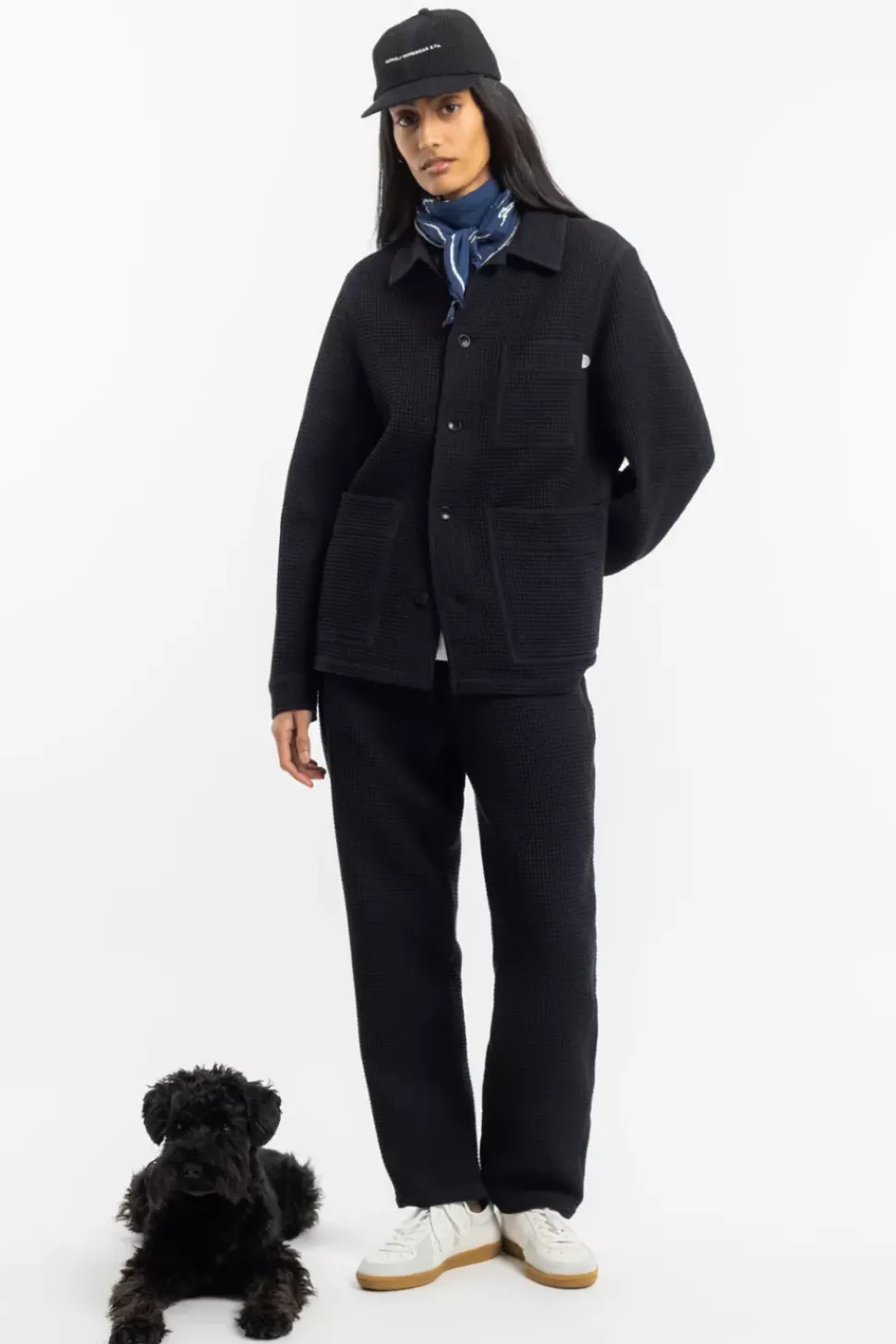 Workwear Jacke Waffle Cotton - Schwarz
