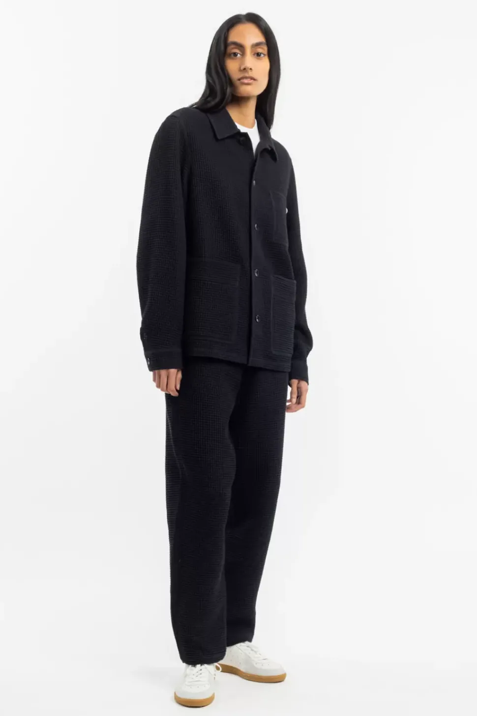 Workwear Jacke Waffle Cotton - Schwarz