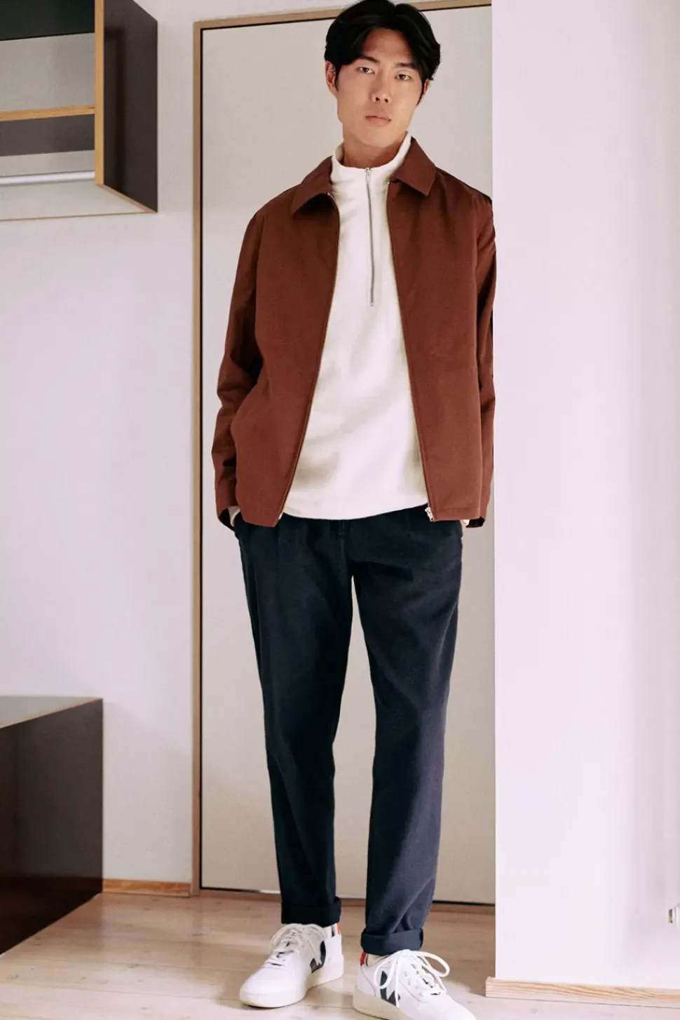 Zip Jacke Aus Bio-Baumwolle Braun