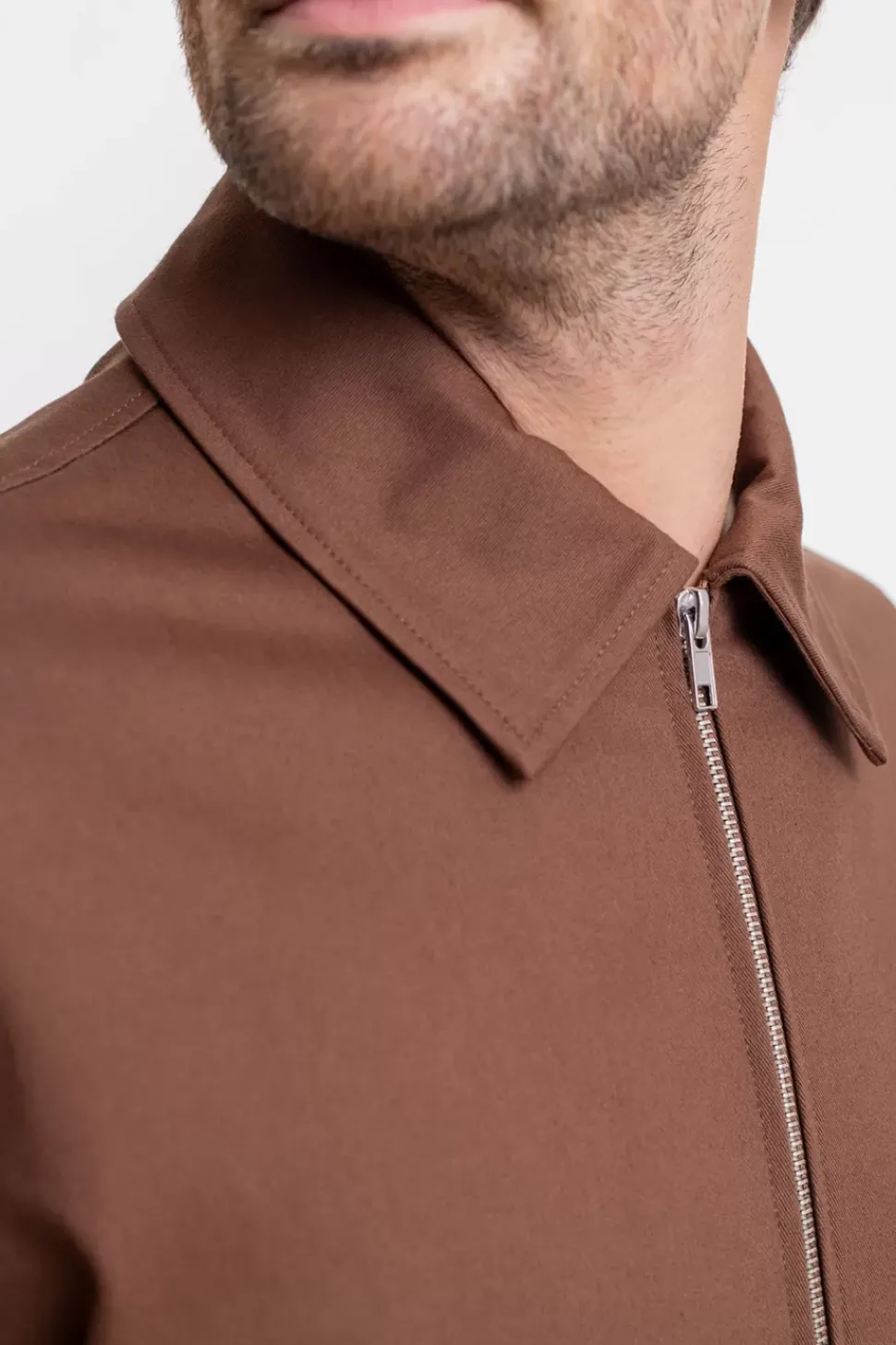 Zip Jacke Aus Bio-Baumwolle Braun
